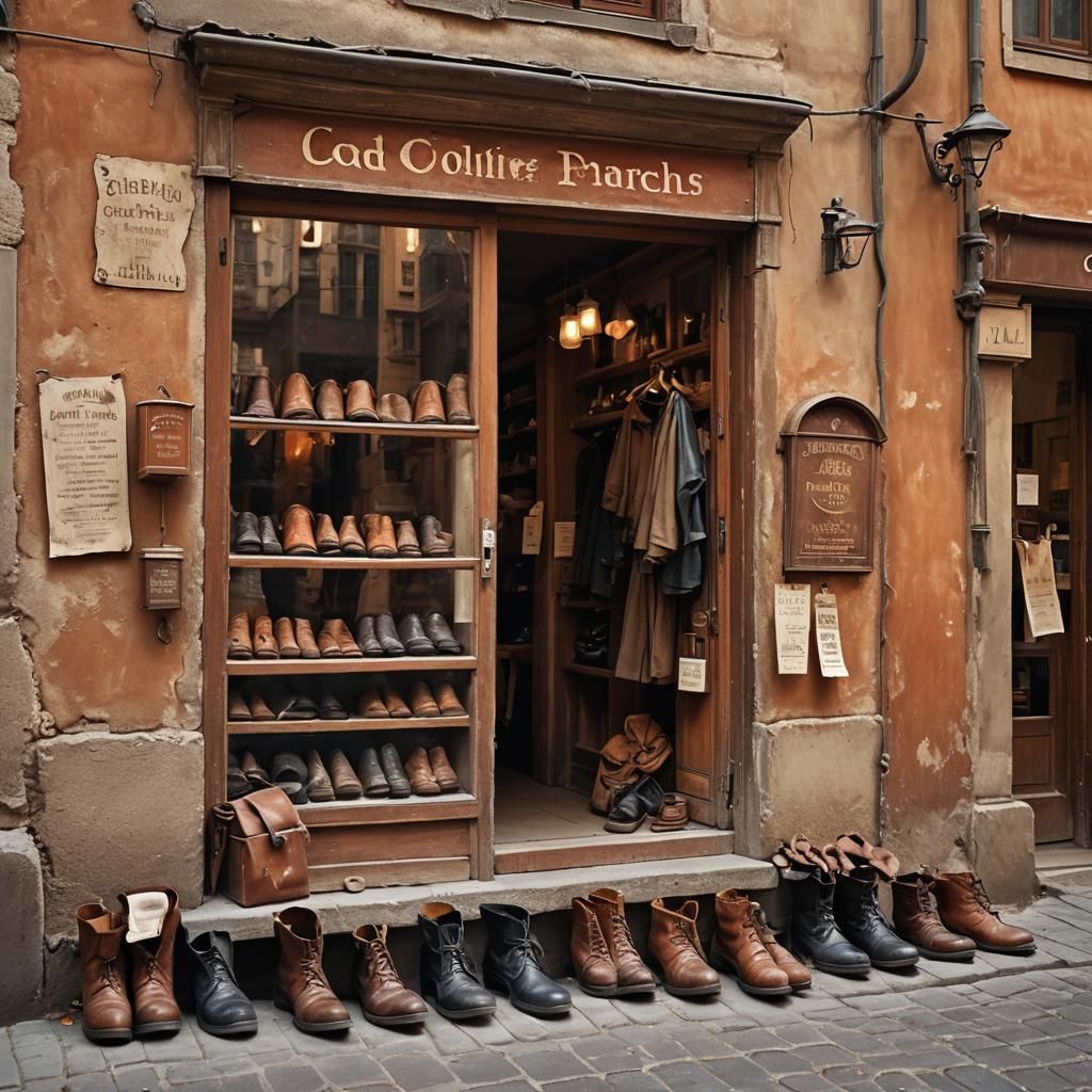 Cobbler's Shop in Renaissance Italy: Leather and Light