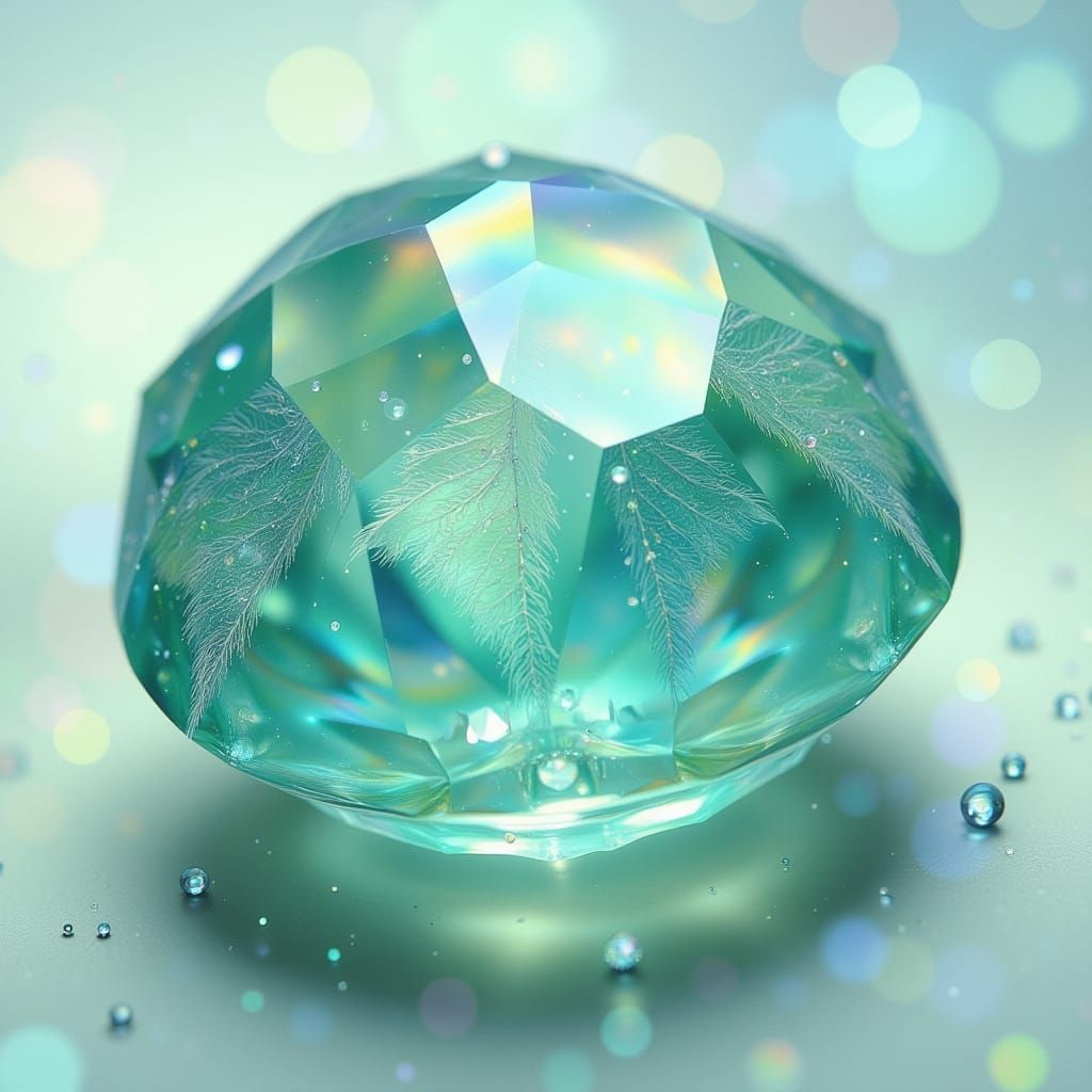 Ethereal Aquamarine Goddess in Dark Cyberpunk Realm