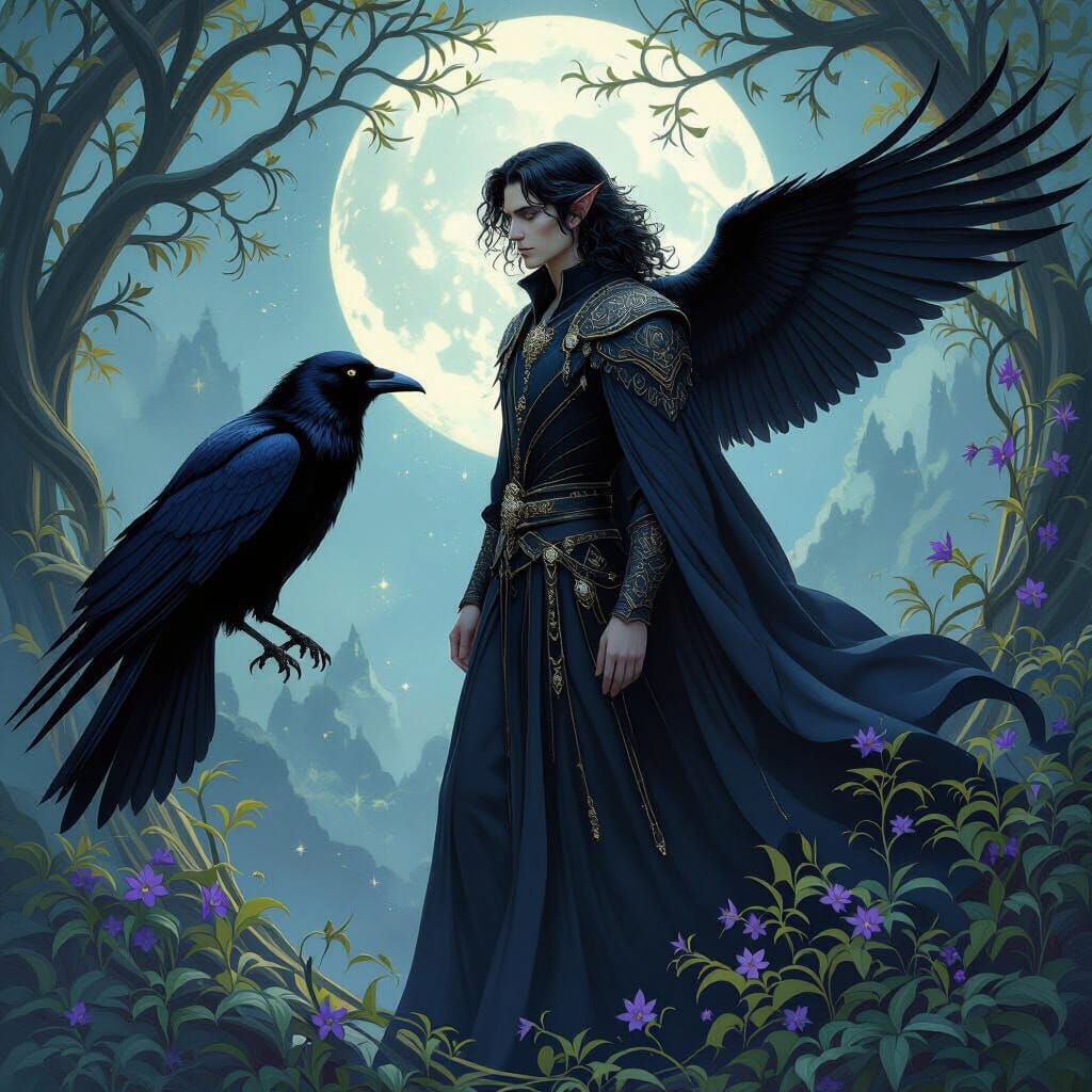 Fae Prince Transformation in Art Nouveau Style