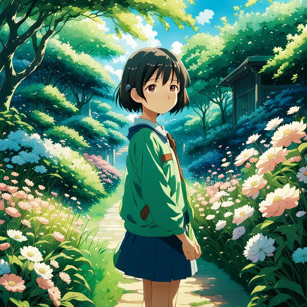 Anime Girl in Secret Garden: Key Visual