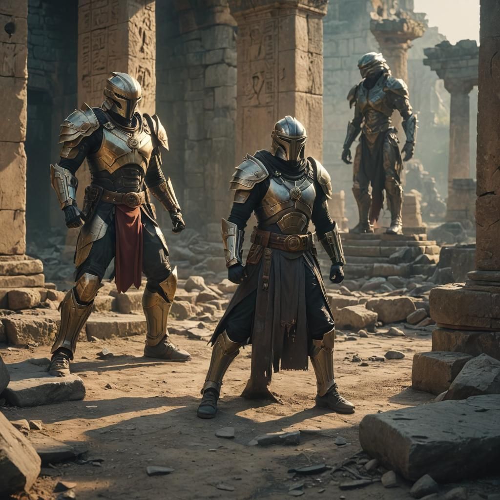 Warrior Mage and Doctor in Ancient Ruins