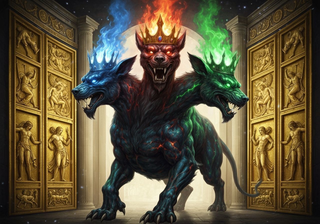 Cerberus: Divine Beast with Fiery, Icy, and Poisonous Heads
