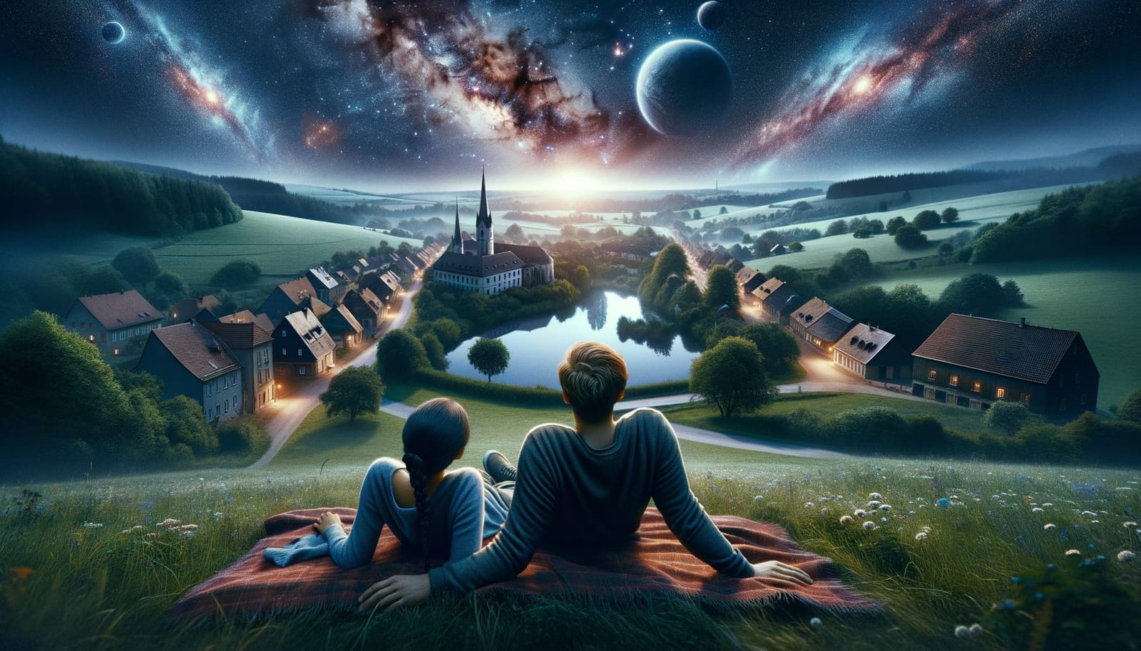 Hilltop Stargazing: A Digital Matte Painting