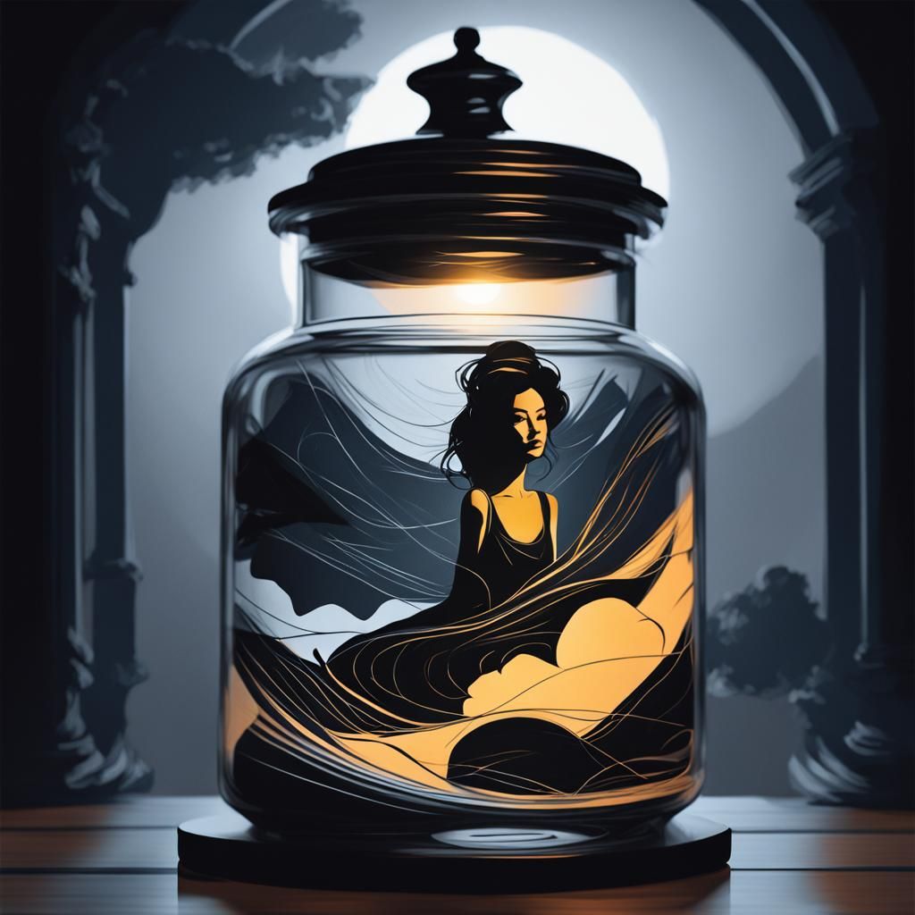 Elegant Woman: Minimalist Ink Drawing in Ukiyo-e Style