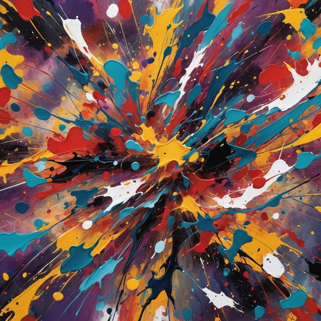 Abstract Expressionist Being in Dreamlike Landscape