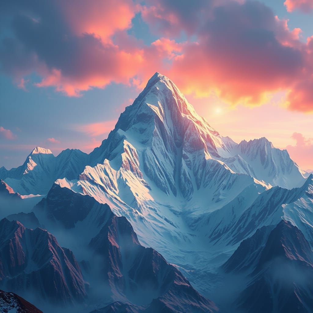 Detailed Matte Painting of Mount Everest