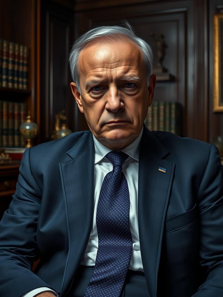 Hyperrealistic Portrait of Polish Politician Jaroslaw Kaczyn...