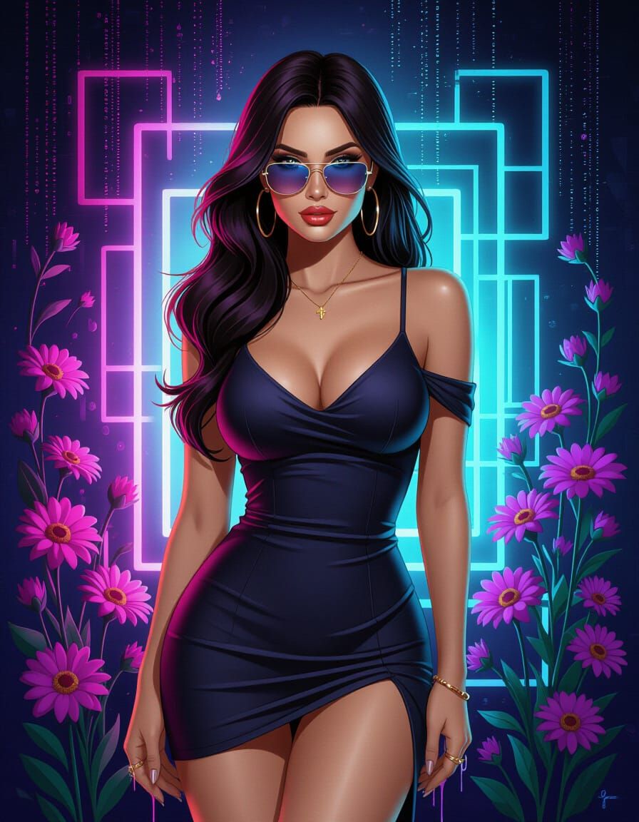 Female assassin in Graffiti Art