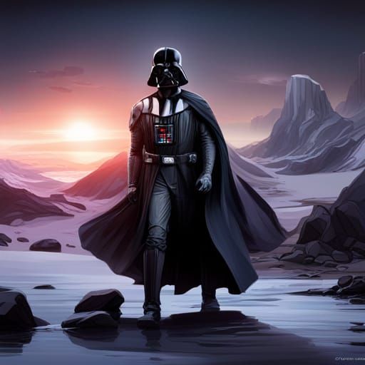 Detailed Matte Painting of Darth Vader