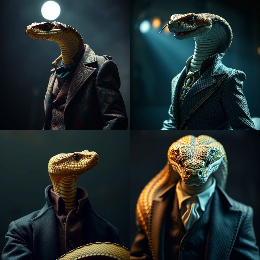 Ethereal Serpent in Luxurious Attire