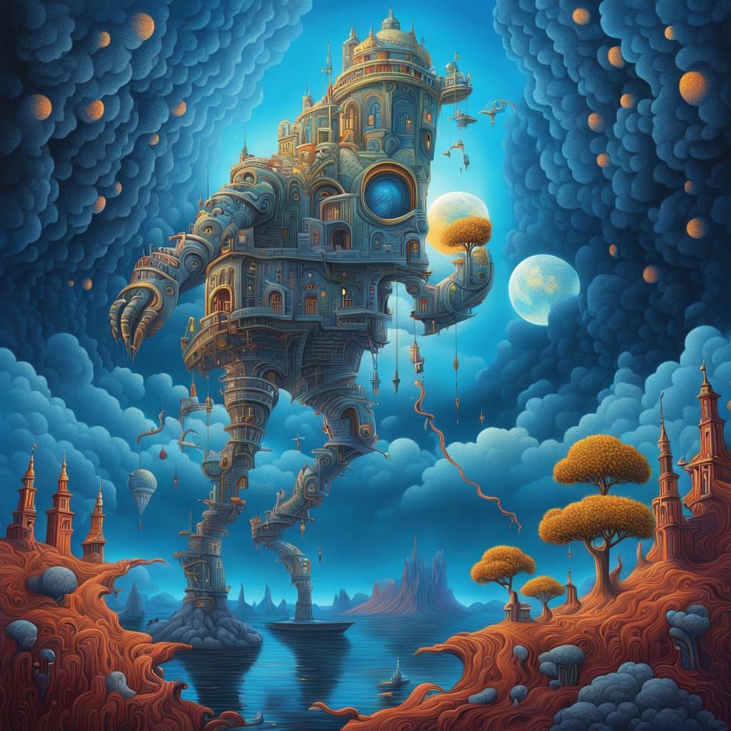 Surreal Dreamlike Fantasy Art in Vibrant Colors