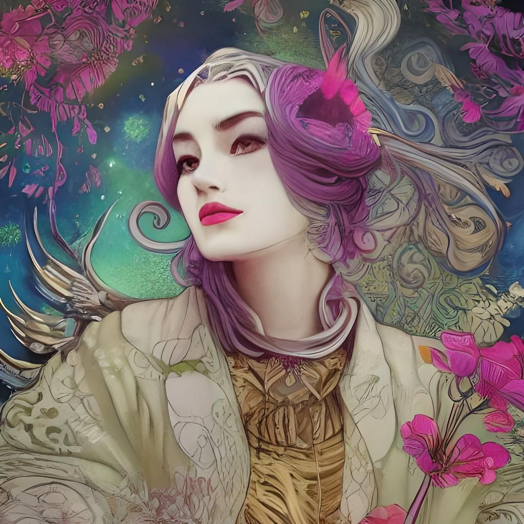 Girl on Windowsill in Steampunk Cel-Shaded Style