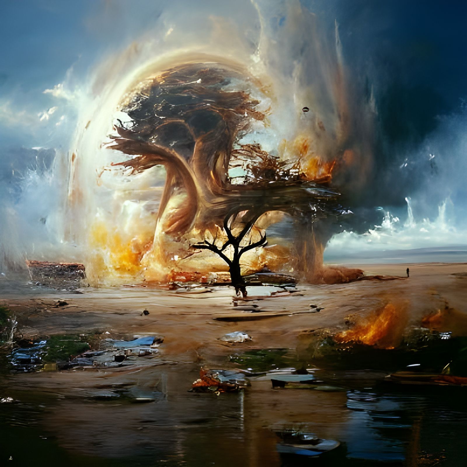 Apocalyptic Tree of Life Oil Painting