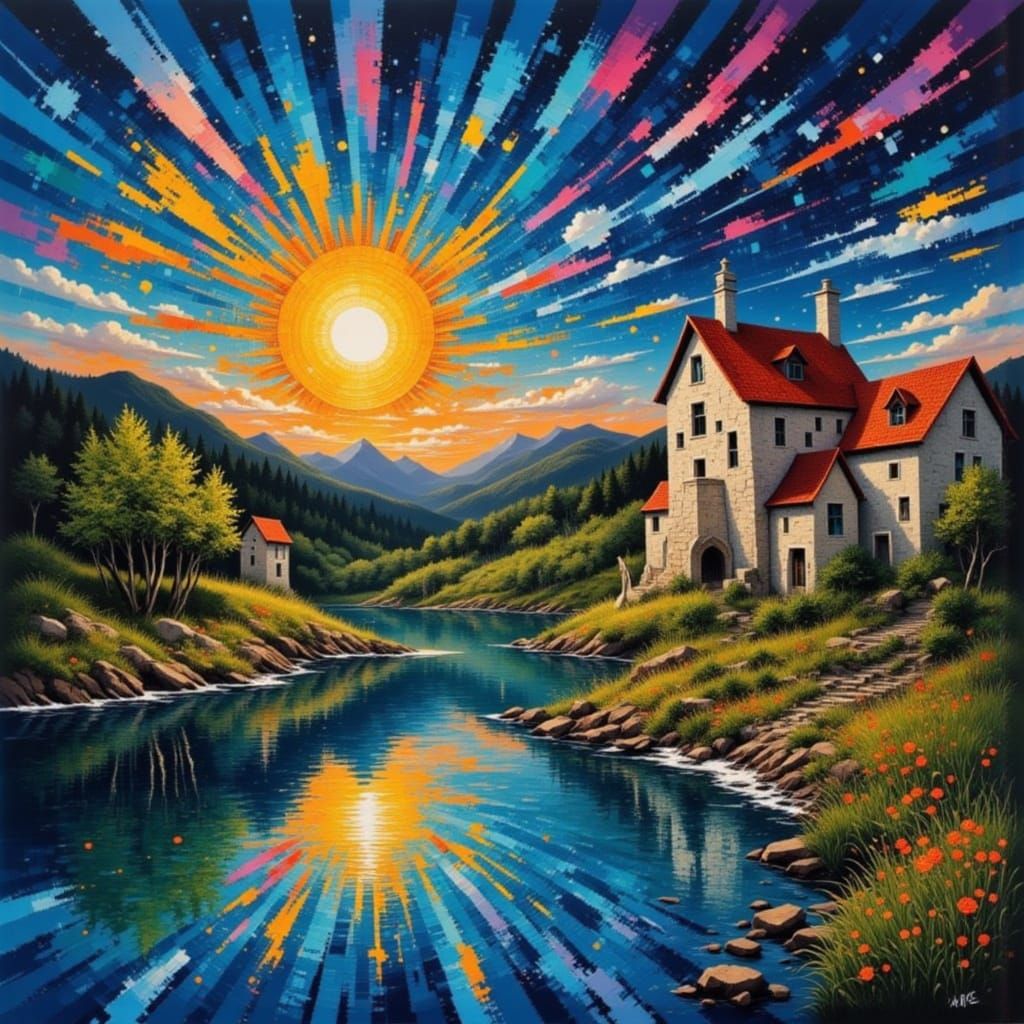 Barcode Skyfall Abstract Digital Art