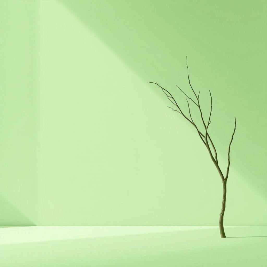 Monochromatic Green Serenity: Abstract Expressionism in Silk...