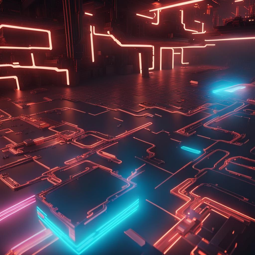 Copper Catalyst Reaction in Cyberpunk Style