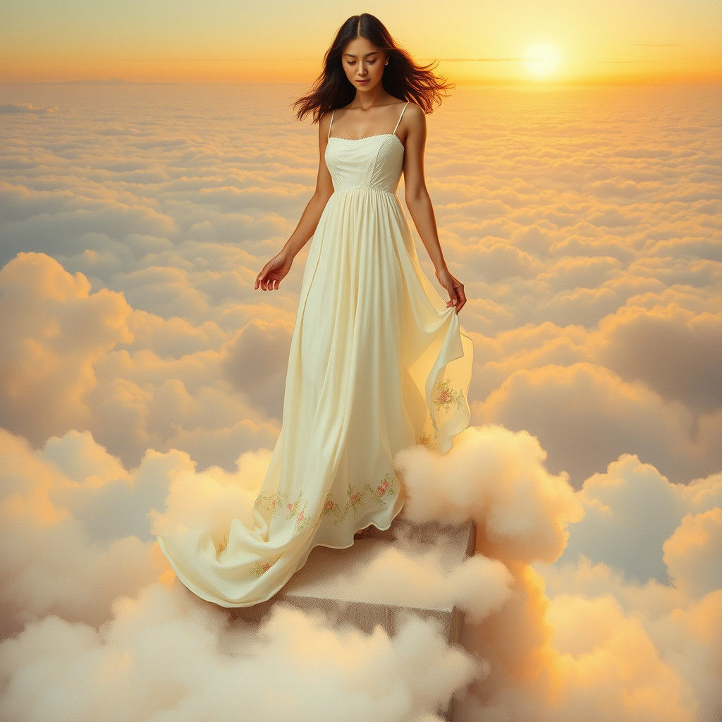 Ethereal Woman Steps into Infinity