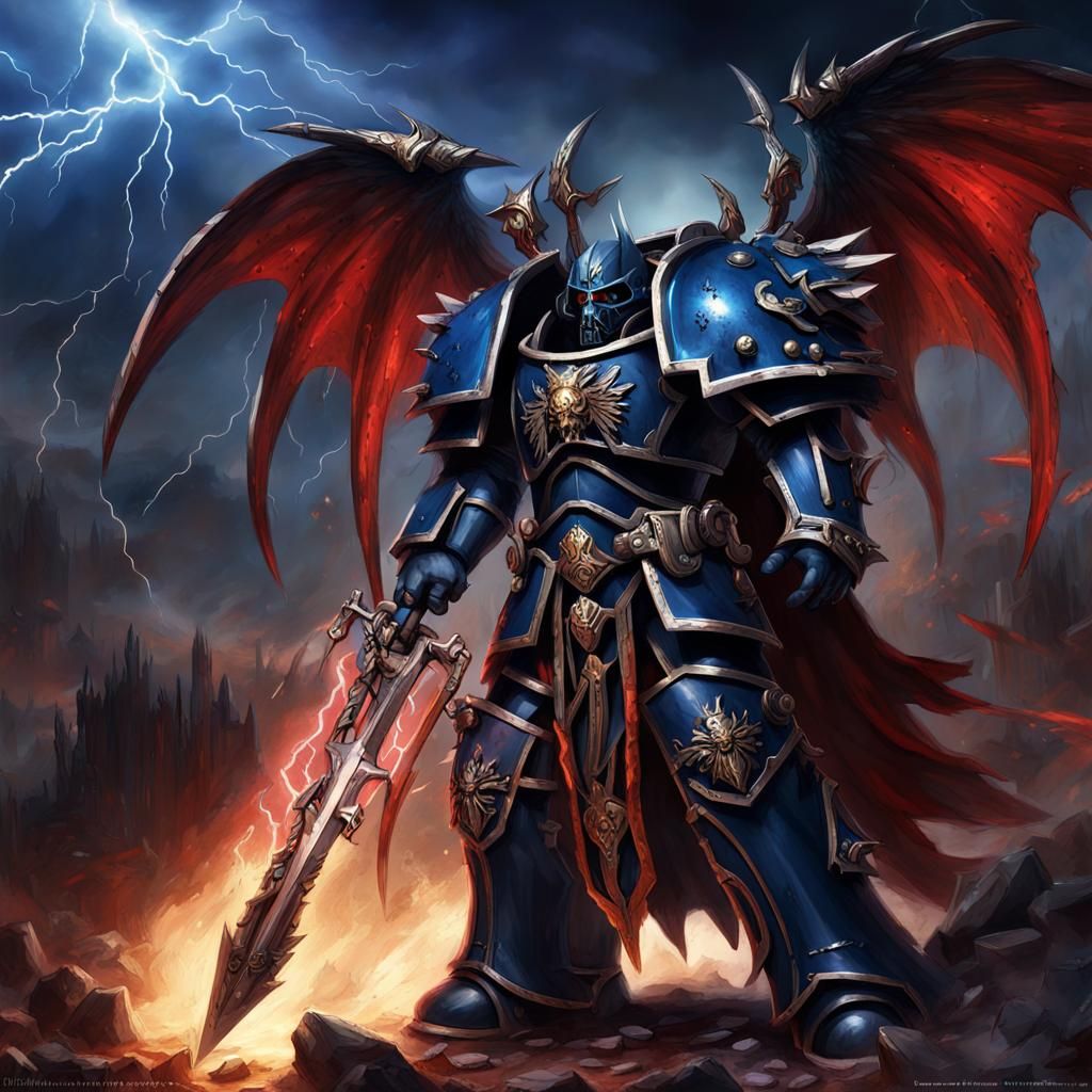 Warhammer 40k Night Lord with Chain Glaive in 8K