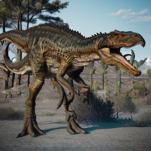 Velociraptor in a Cinematic, Hyperrealistic Landscape