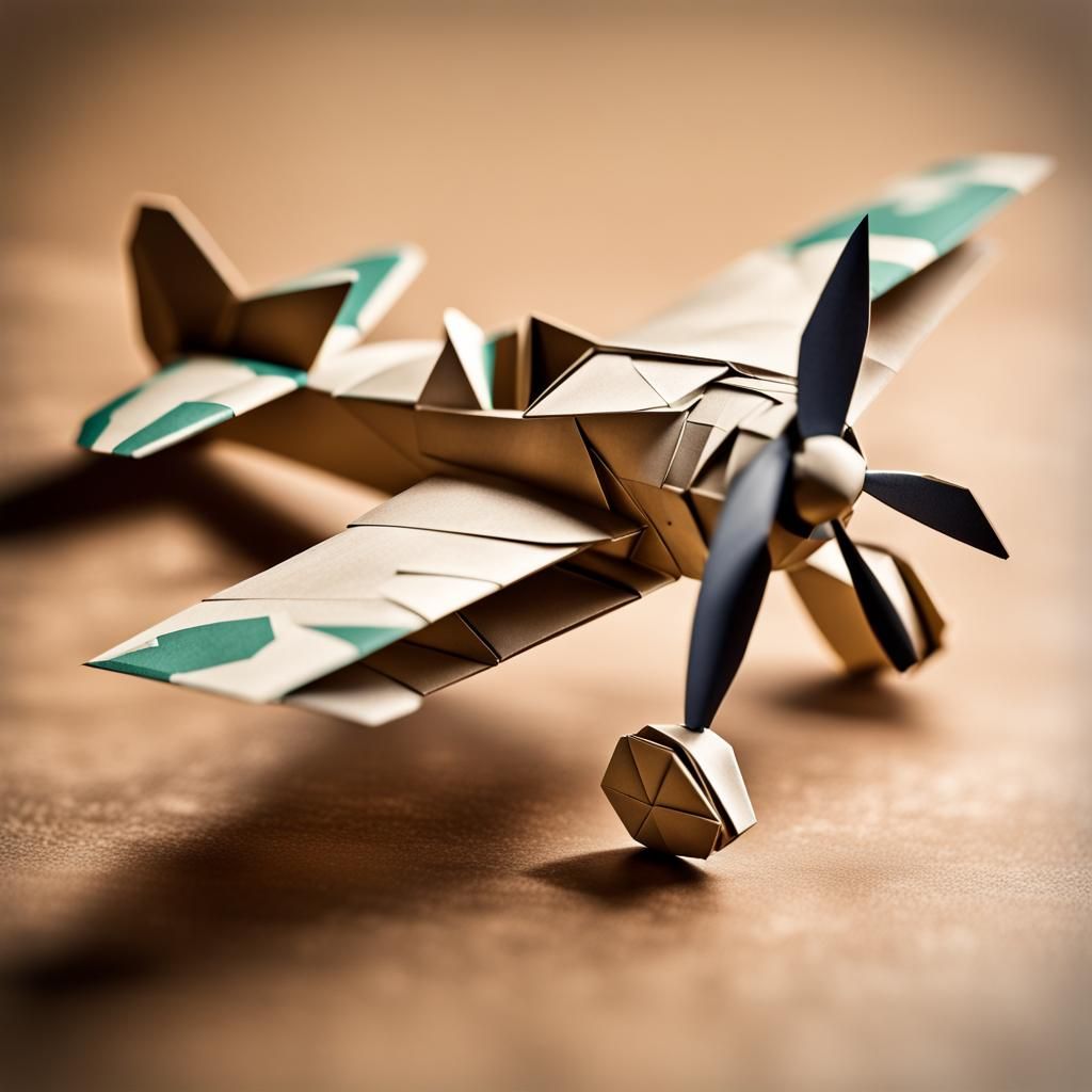 WWII Monoplane Origami Papercraft in 8K
