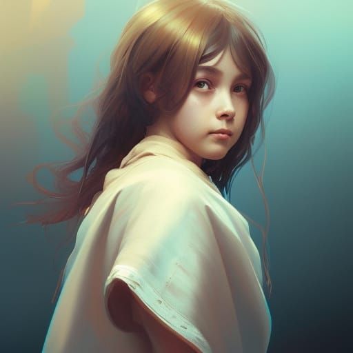 Orphan Girl Portrait in Hyperdetailed Style