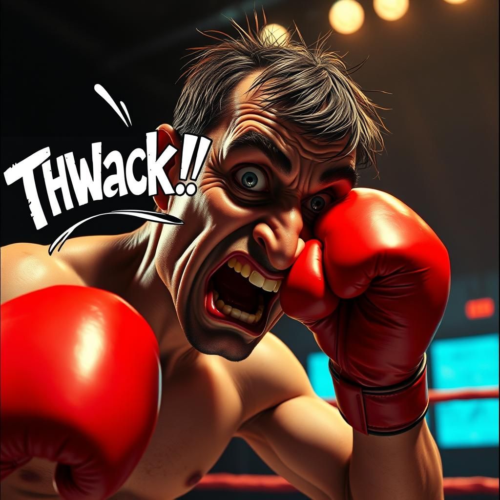 Boxer Gets Punched: A Humorous Caricature
