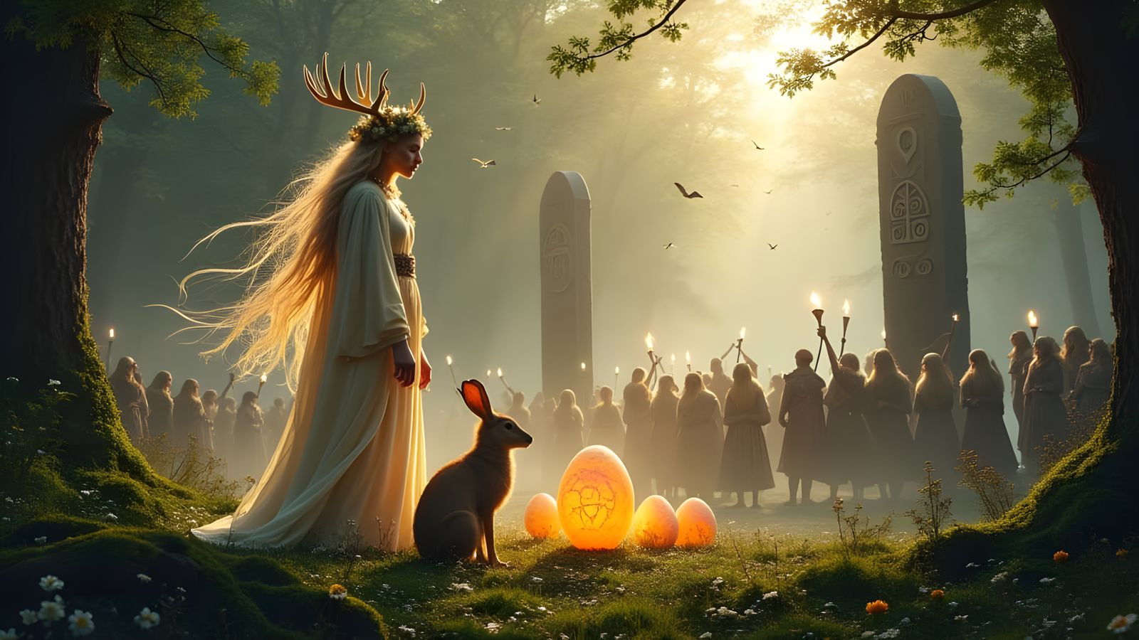 Ancient Goddess Ostara in Nordthra Style