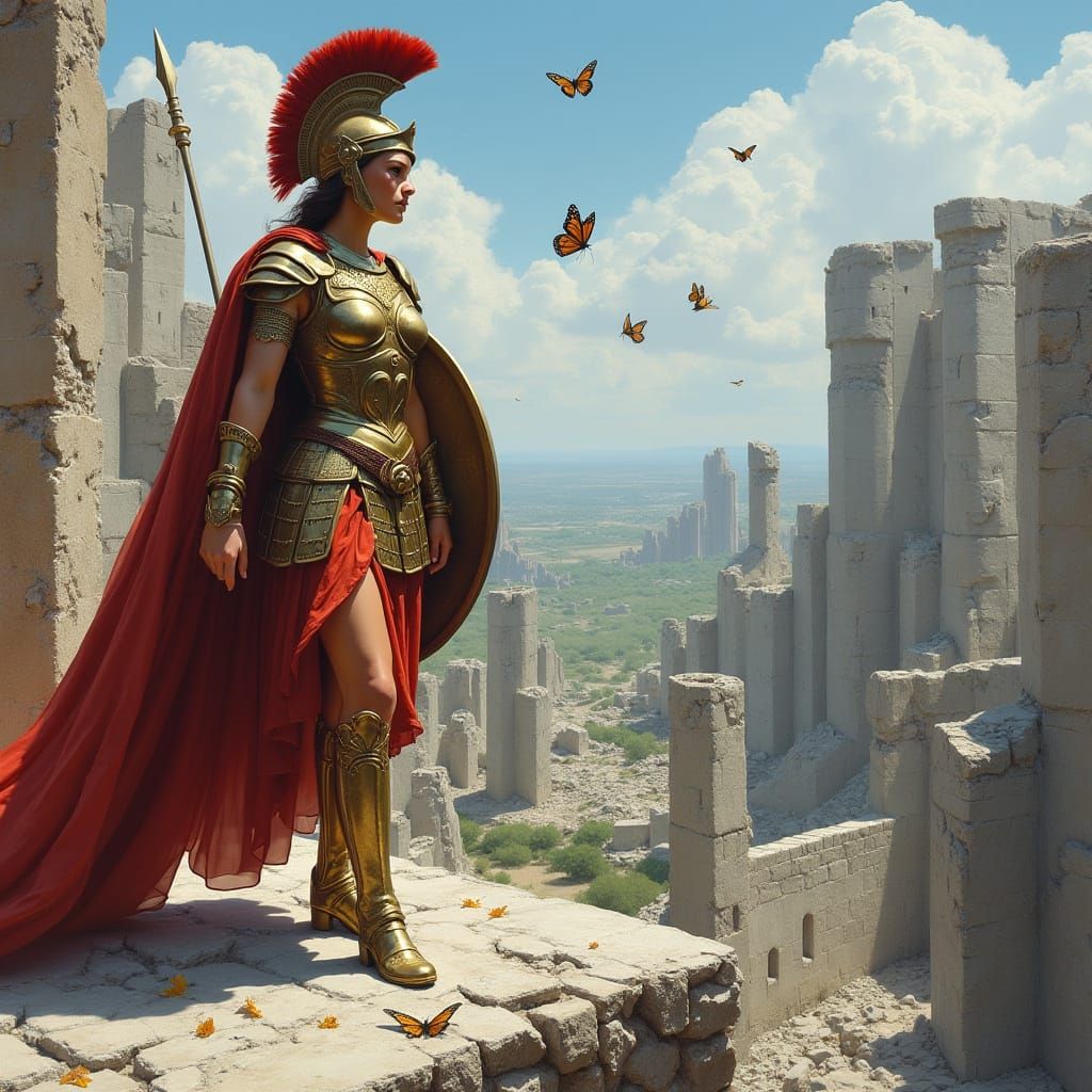 Athena's Sober Reflection on Ruins