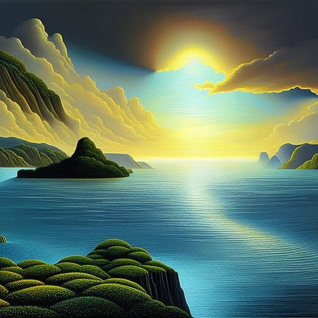 Surreal Multilevel Worlds: A Detailed Digital Painting