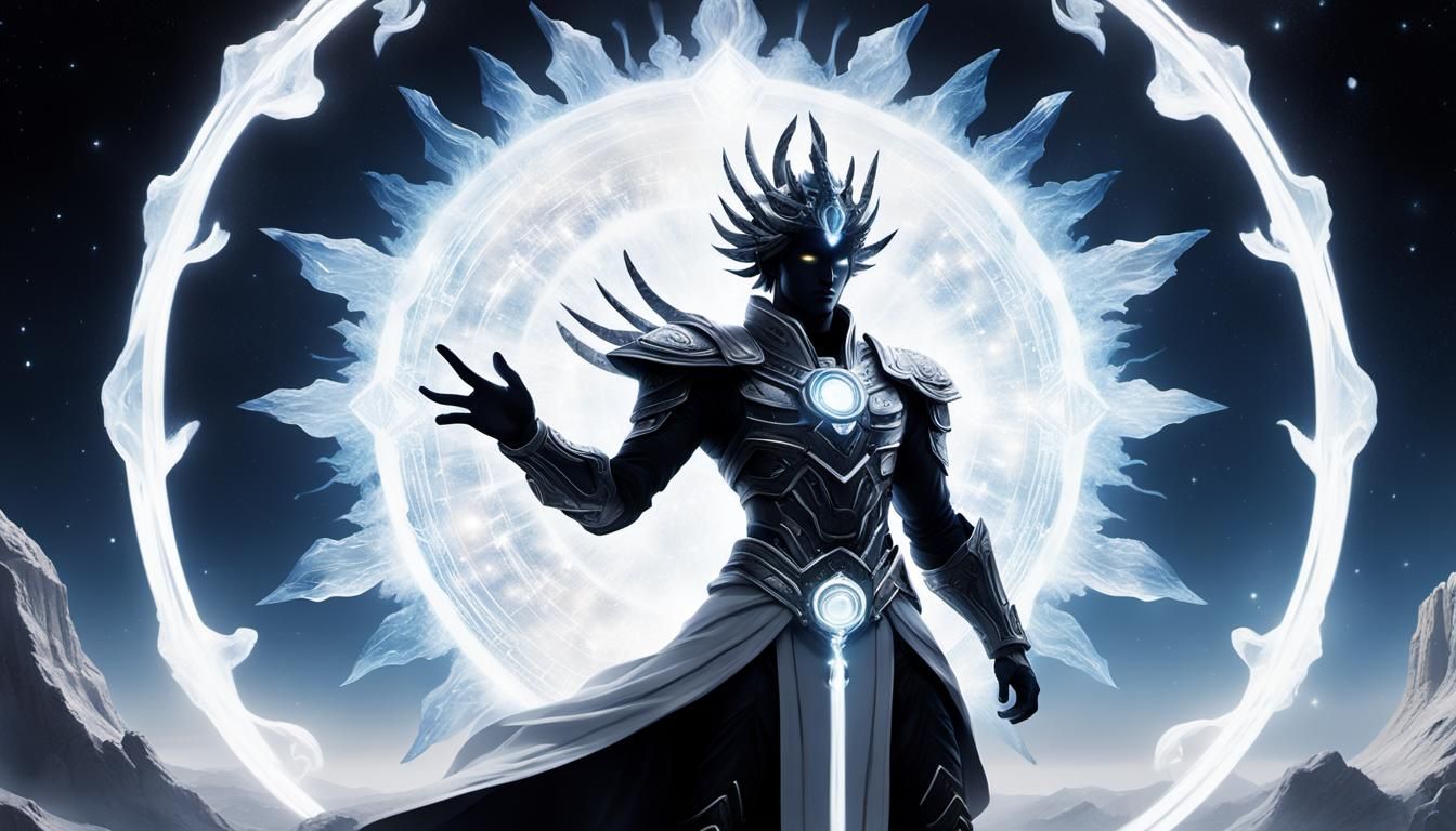 Cosmic Immortals Clash in Hyperrealistic Splash Art