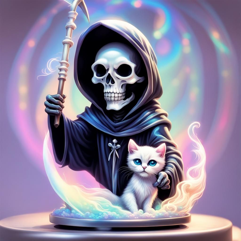 Ethereal Grim Reaper and Kitten Soul