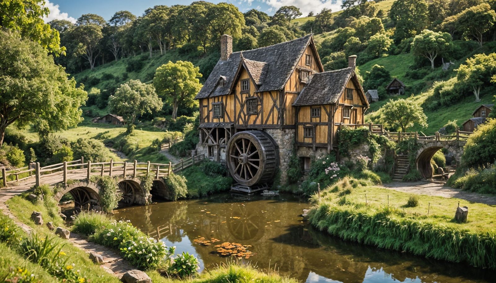 Picturesque Old Mill in Hobbiton, Professional Photography