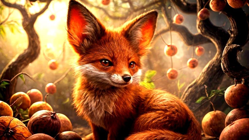 Whimsical Fox Made from Litchi Chinensis