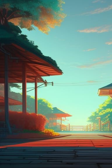 Anime Key Visual in Lo-Fi Style