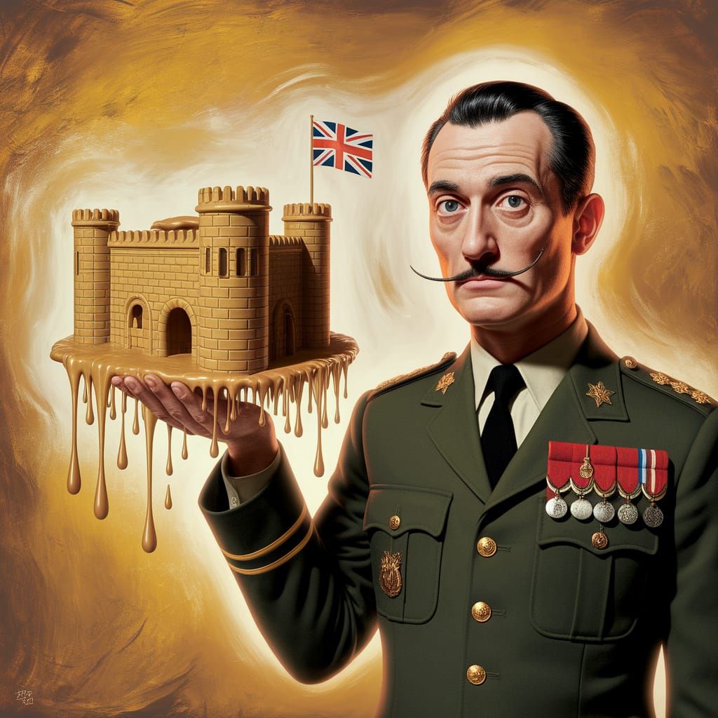 Surreal Melting Fort in Salvador Dali Style