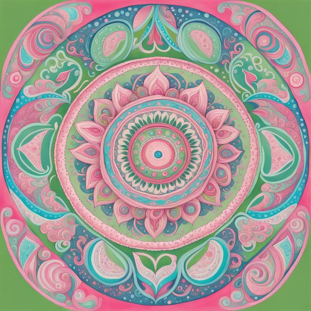 Detailed Mandala with Indian and Paisley Patterns