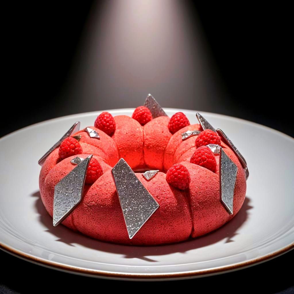 Elegant Raspberry Mousse with Chocolate Shards
