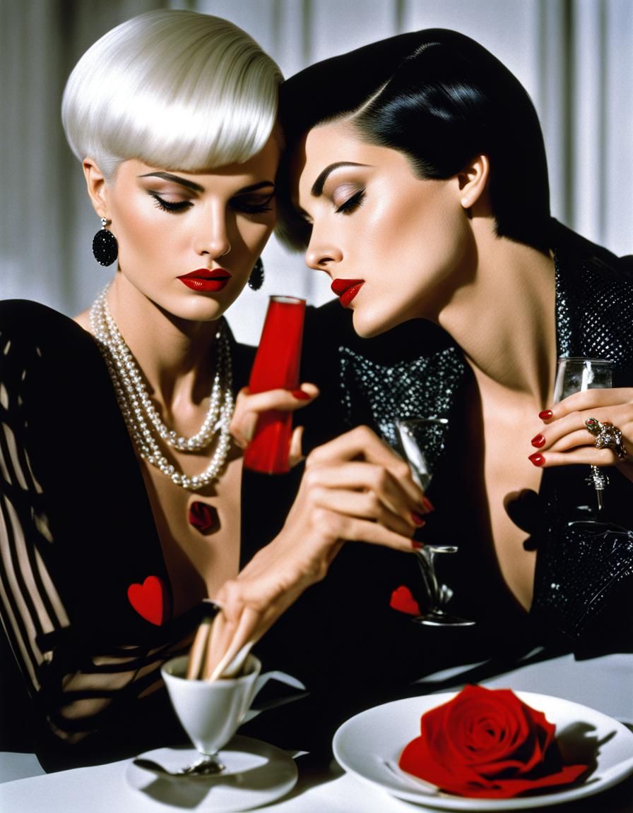 Valentine's Day Photo of Two Women in Newton Style