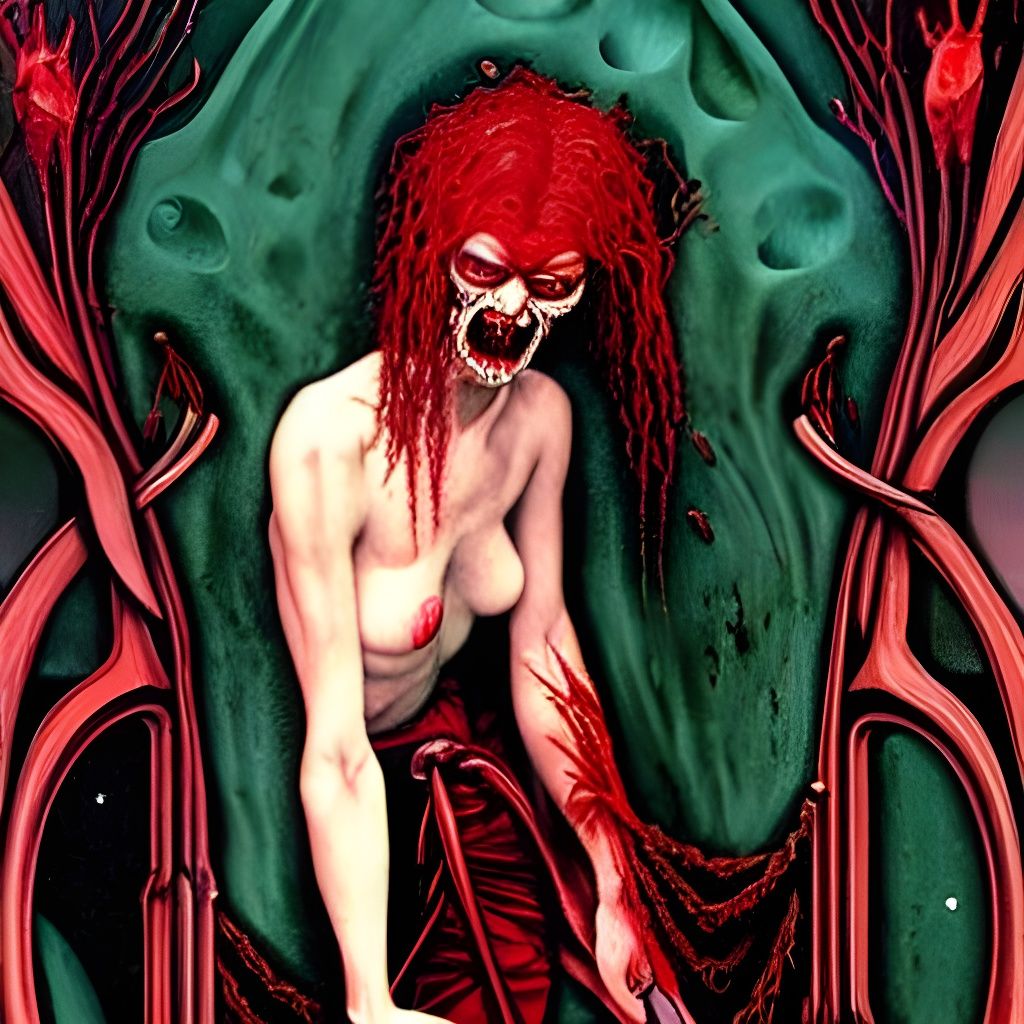 Groceries Through Horror Vision in Art Nouveau Style