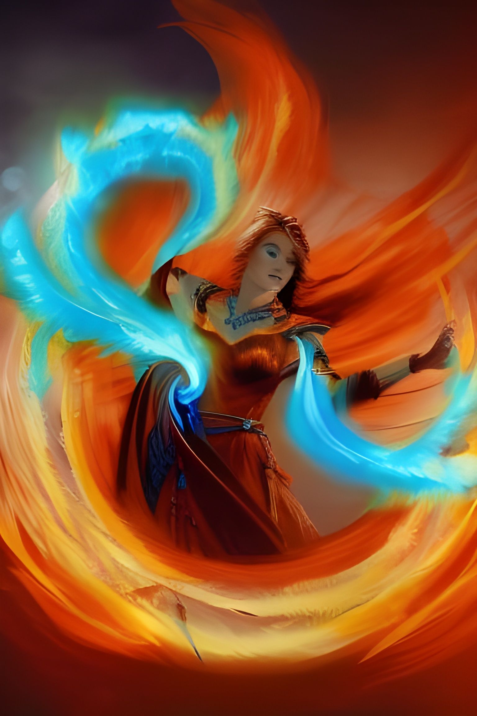 Firebender Mage Conjures Blue Flames