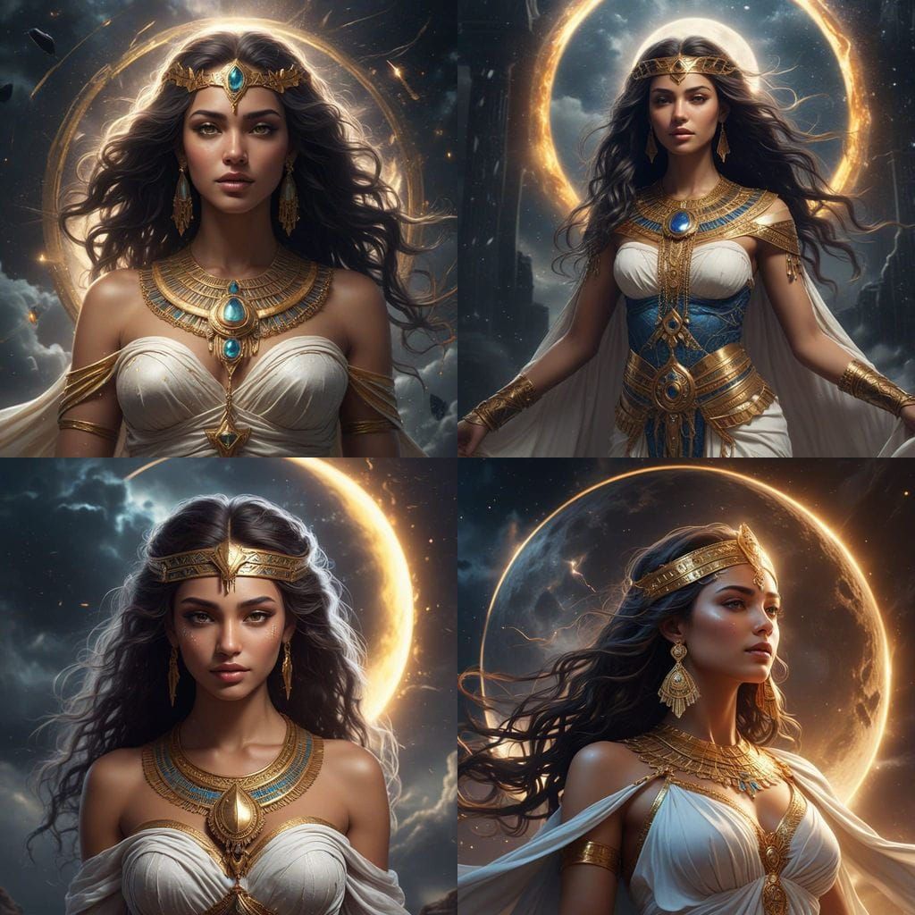 Egyptian Moon Goddess Radiates Celestial Power