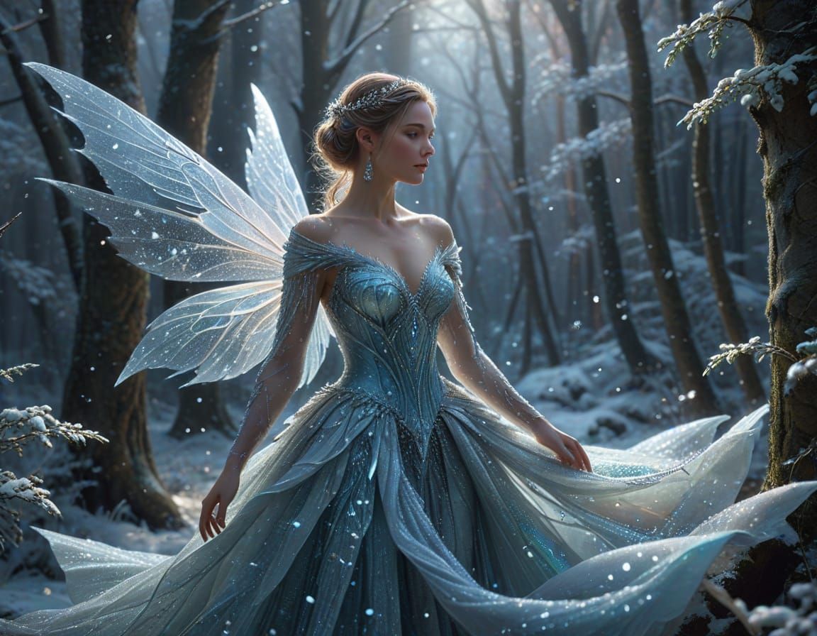 Winter Fairy Queen in Icy Gown