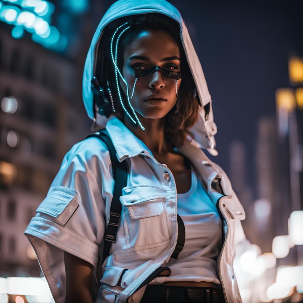Brazilian Cyberpunk Fashion in Night Lights
