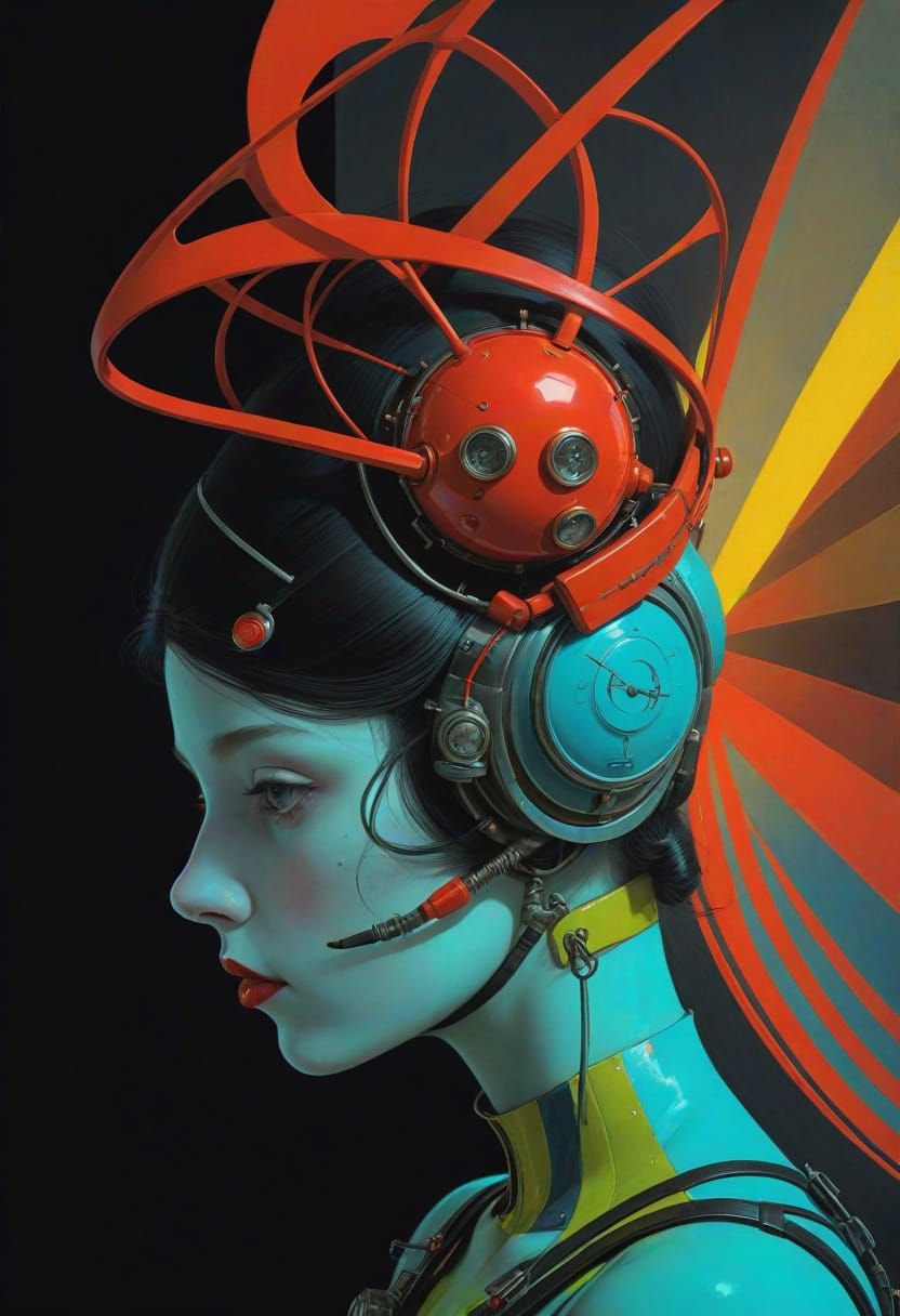 Neonpunk Goddess in Radiant Glory