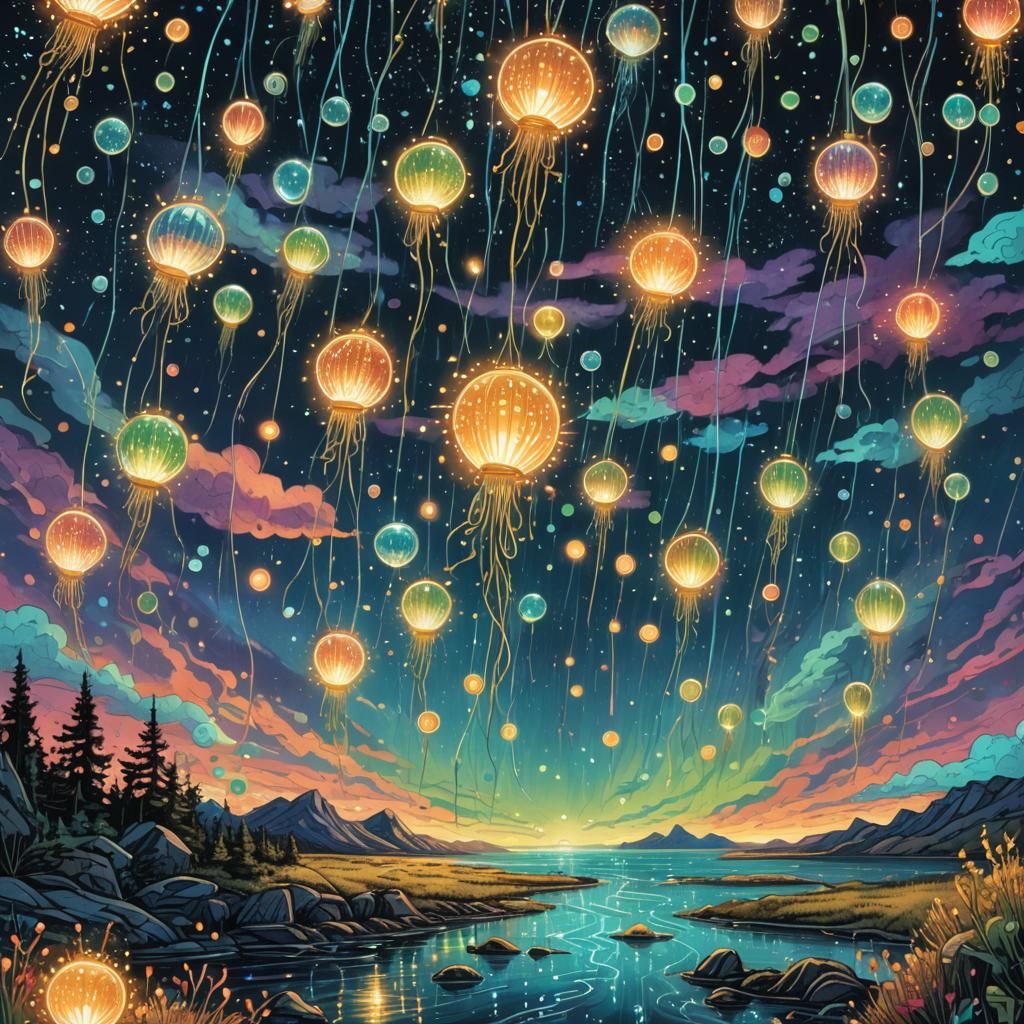 Luminescent Diatoms Sparkle in Whimsical Comic Art
