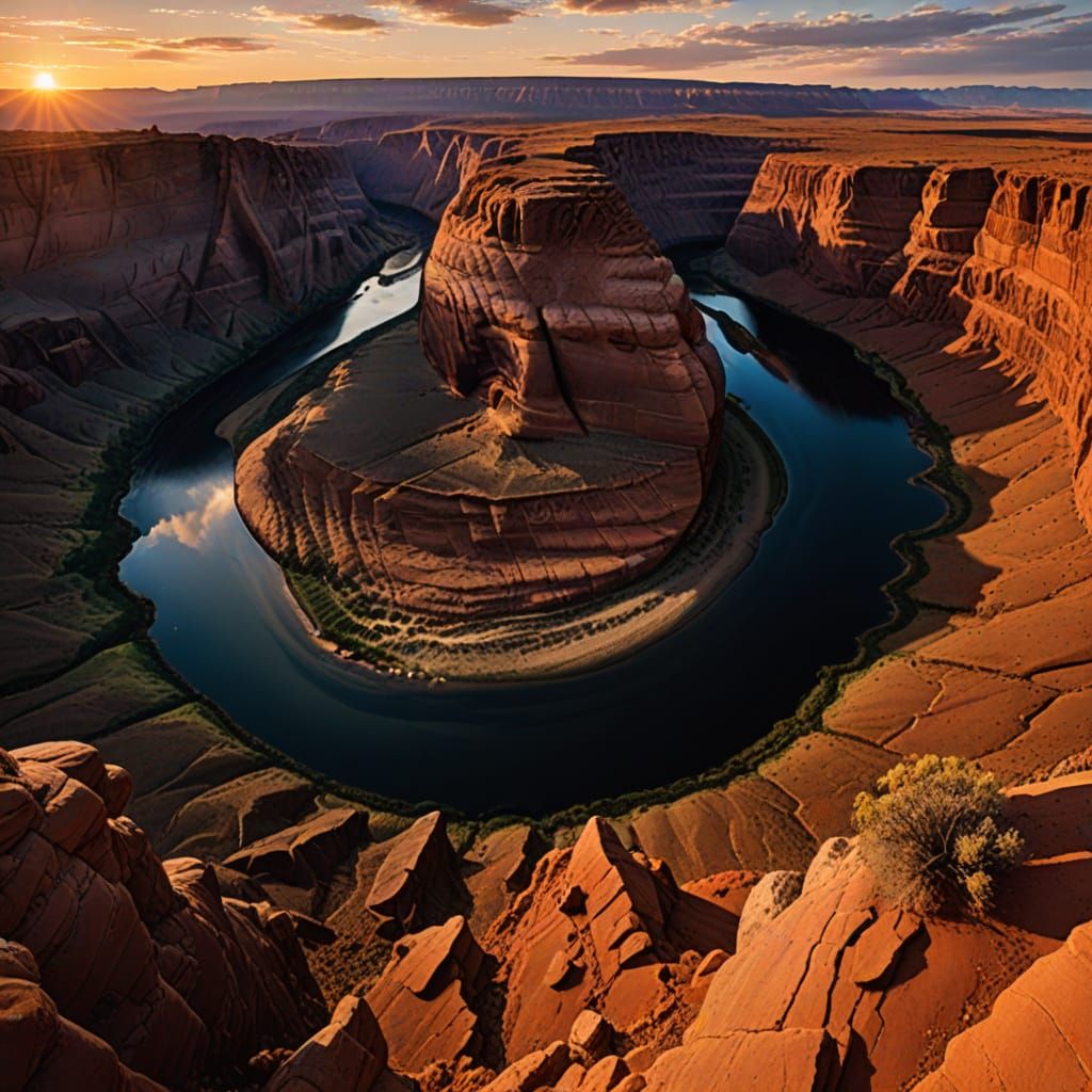 Majestic Grand Canyon Landscape in Warm Golden Light