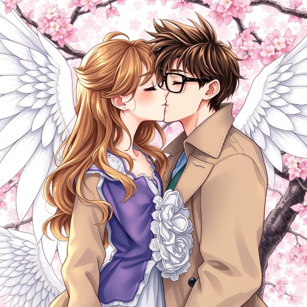Anime-Inspired Portrait of Tender Moment
