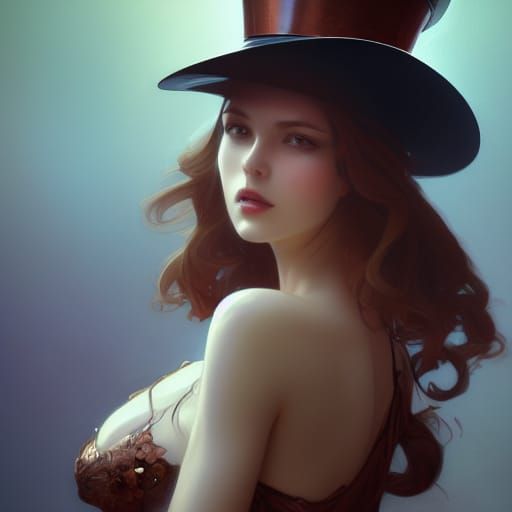 Steampunk Woman Portrait in Hyperdetailed Style