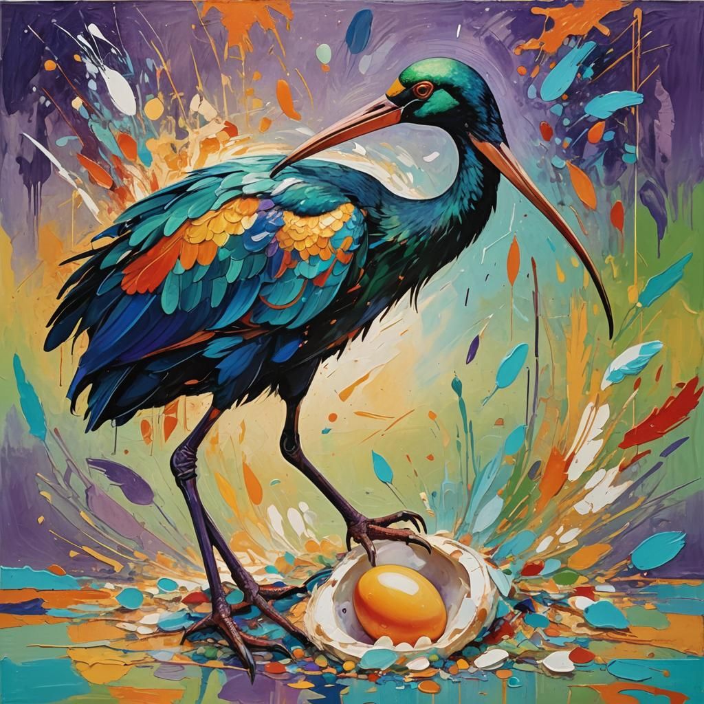 Thoth as an Ibis: Abstract Expressionist Masterpiece