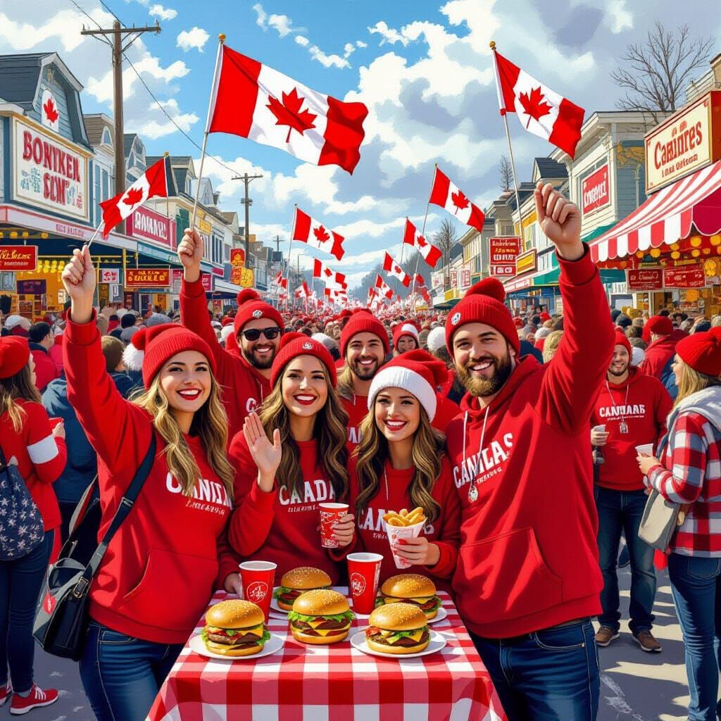 Canada Day Parade in Realistic Style